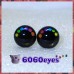 1 Pair Metallic Black Rainbow Dazzled Hand Painted Safety Eyes Plastic eyes
